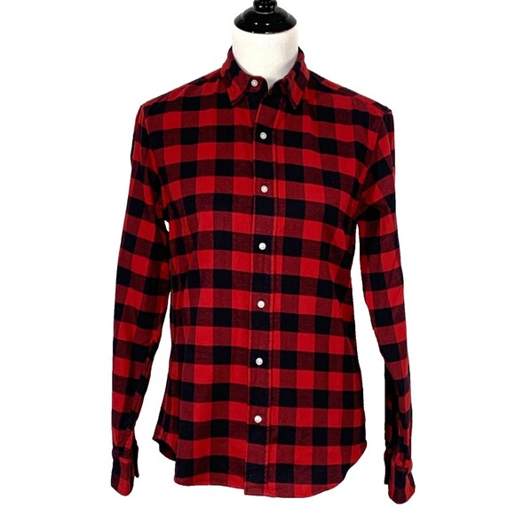 Frank & Eileen Flannel Shirt Size XXS Finbar Button Up Red Buffalo Plaid Relaxed - Picture 1 of 9
